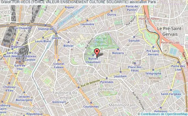 plan association For-vecs (force Valeur Enseignement Culture Solidarite) Paris