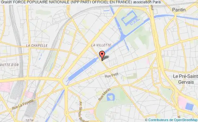 plan association Force Populaire Nationale (npp Parti Officiel En France) Paris 19e