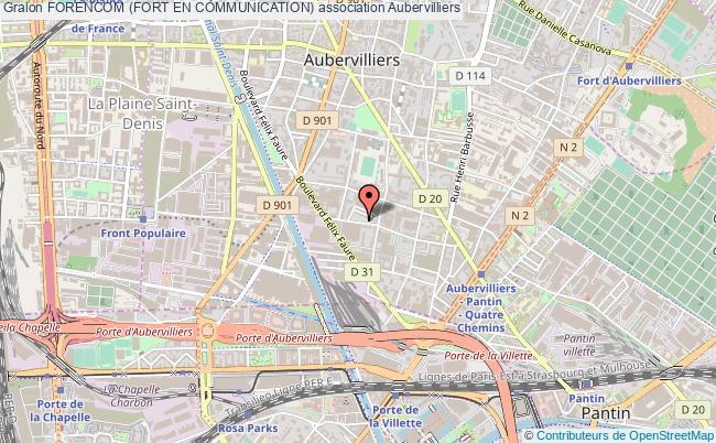 plan association Forencom (fort En Communication) Aubervilliers