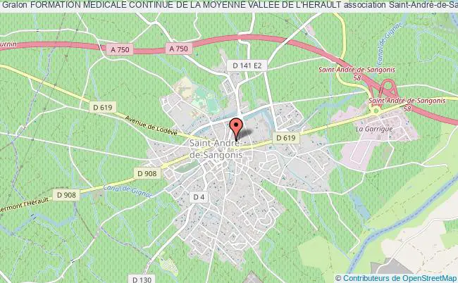 plan association Formation Medicale Continue De La Moyenne Vallee De L'herault Saint-André-de-Sangonis