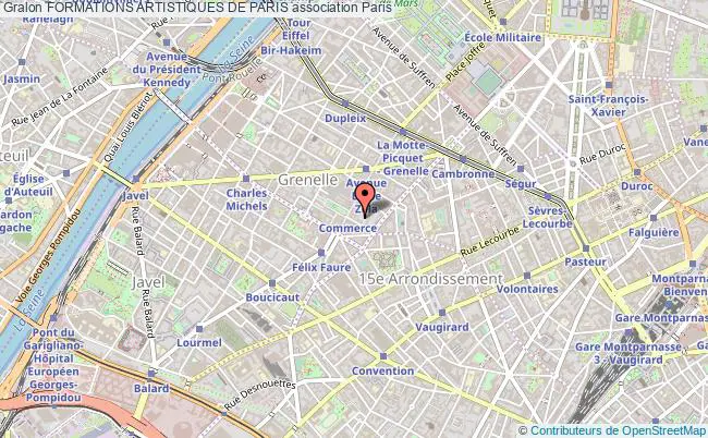 plan association Formations Artistiques De Paris Paris 15e
