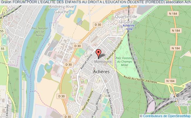 plan association Forum Pour L'egalite Des Enfants Au Droit A L'education Decente (foreded) Achères