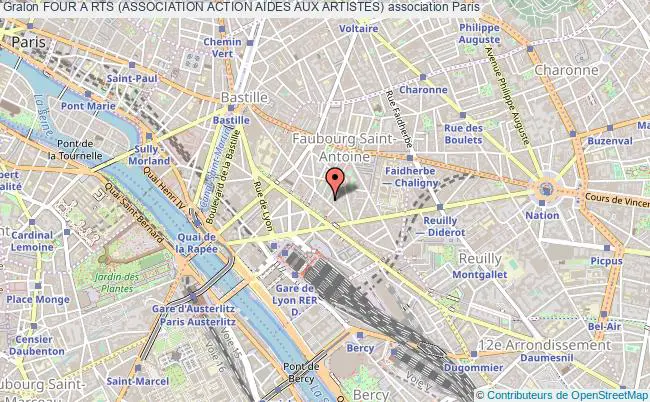 plan association Four A Rts (association Action Aides Aux Artistes) Paris