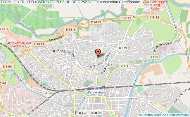 plan association Foyer D'education Populaire De Grazailles Carcassonne