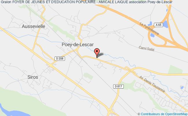 plan association Foyer De Jeunes Et D'education Populaire - Amicale Laique Poey-de-Lescar