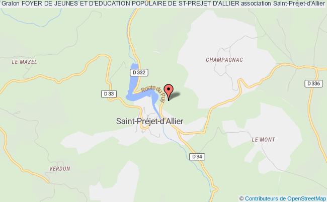 plan association Foyer De Jeunes Et D'education Populaire De St-prejet D'allier Saint-Préjet-d'Allier