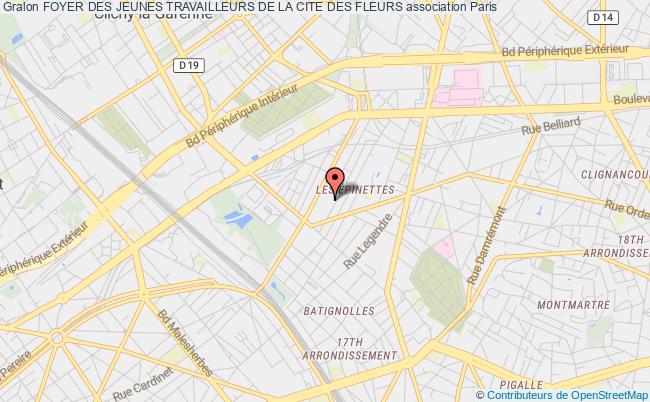 plan association Foyer Des Jeunes Travailleurs De La Cite Des Fleurs Paris