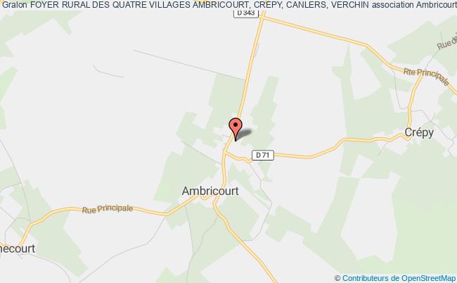 plan association Foyer Rural Des Quatre Villages Ambricourt, Crepy, Canlers, Verchin Ambricourt