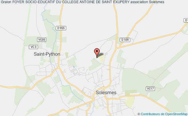 plan association Foyer Socio-educatif Du College Antoine De Saint Exupery Solesmes