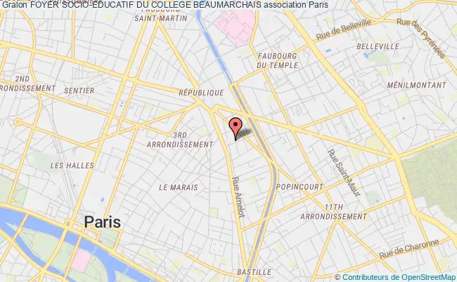 plan association Foyer Socio-educatif Du College Beaumarchais Paris