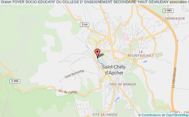 plan association Foyer Socio-educatif Du College D' Enseignement Secondaire 'haut Gevaudan' Saint-Chély-d'Apcher