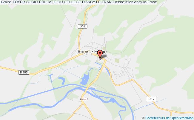plan association Foyer Socio Educatif Du College D'ancy-le-franc Ancy-le-Franc
