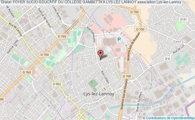 plan association Foyer Socio-educatif Du College Gambetta A Lys Lez Lannoy Lys-lez-Lannoy
