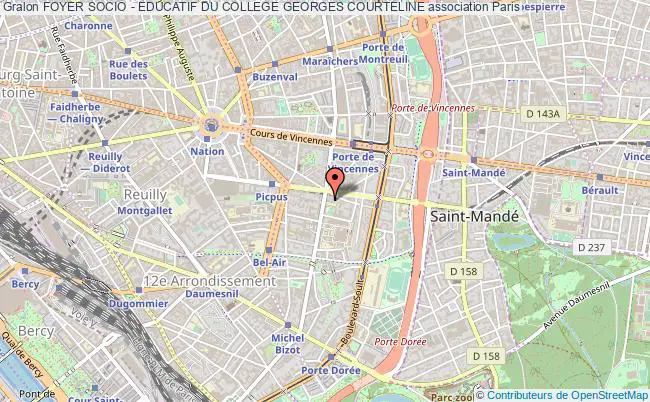plan association Foyer Socio - Educatif Du College Georges Courteline Paris