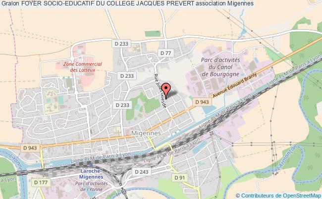 plan association Foyer Socio-educatif Du College Jacques Prevert Migennes