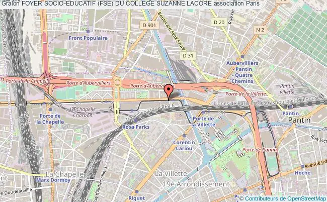 plan association Foyer Socio-educatif (fse) Du College Suzanne Lacore Paris