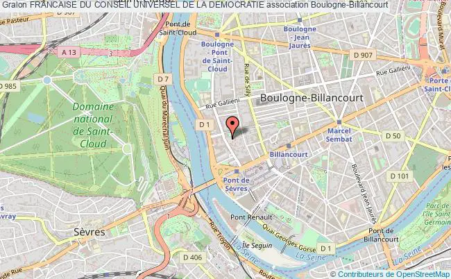 plan association Francaise Du Conseil Universel De La Democratie Boulogne-Billancourt