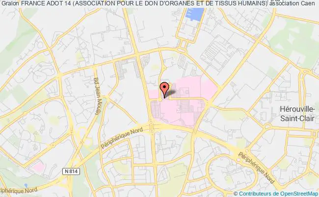 plan association France Adot 14 (association Pour Le Don D'organes Et De Tissus Humains) Caen