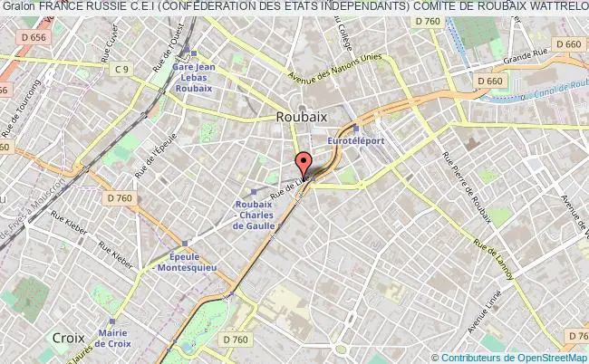 plan association France Russie C.e.i (confederation Des Etats Independants) Comite De Roubaix Wattrelos Roubaix