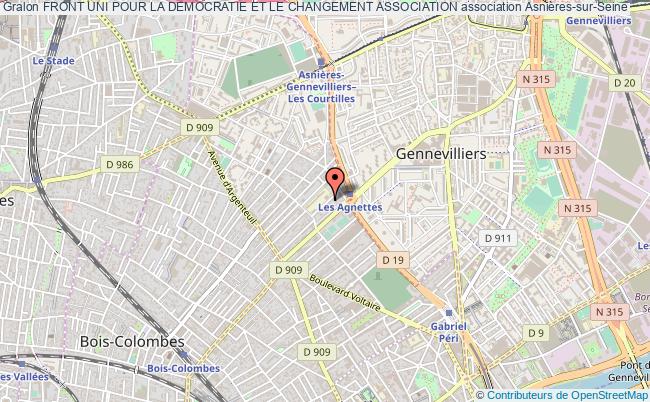 plan association Front Uni Pour La Democratie Et Le Changement Association Asnières-sur-Seine
