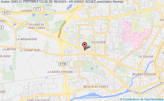 plan association Gaelic Football Club De Rennes - Ar Gwazi Gouez Rennes