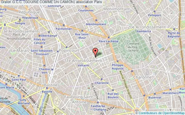 plan association G.c.c. (gouine Comme Un Camion) Paris 11e