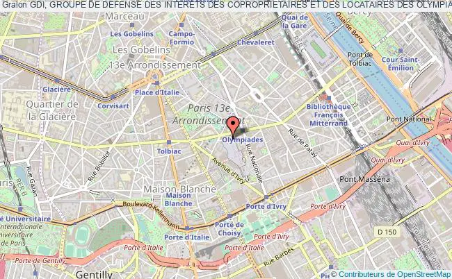 plan association Gdi, Groupe De Defense Des Interets Des Coproprietaires Et Des Locataires Des Olympiades Paris