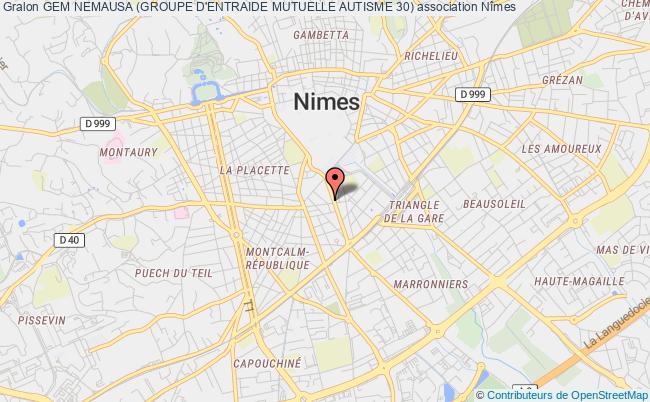 plan association Gem Nemausa (groupe D'entraide Mutuelle Autisme 30) Nîmes