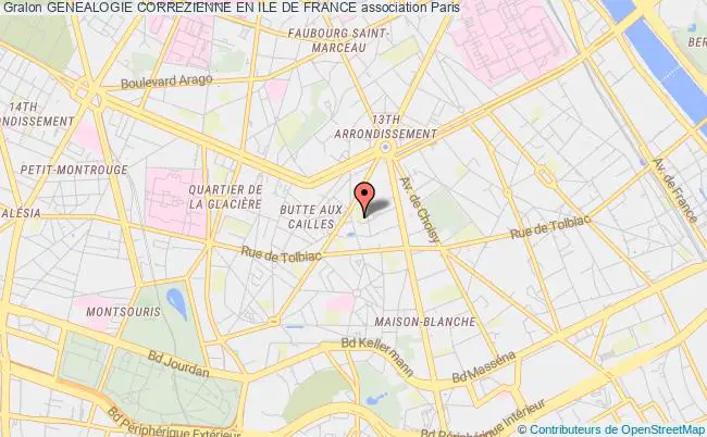 plan association Genealogie Correzienne En Ile De France Paris