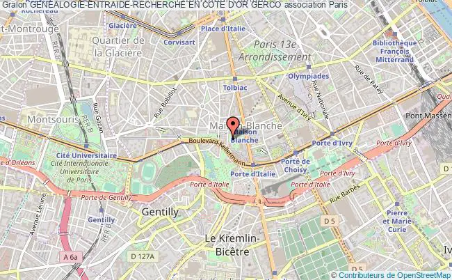plan association Genealogie-entraide-recherche En Cote D'or Gerco Paris