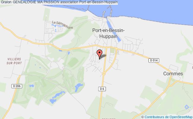 plan association Genealogie Ma Passion Port-en-Bessin-Huppain