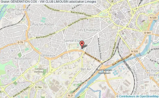 plan association GÉnÉration Cox - Vw Club Limousin Limoges