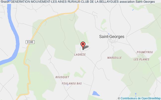 plan association Generation Mouvement-les Aines Ruraux-club De La Bellaygues Saint-Georges