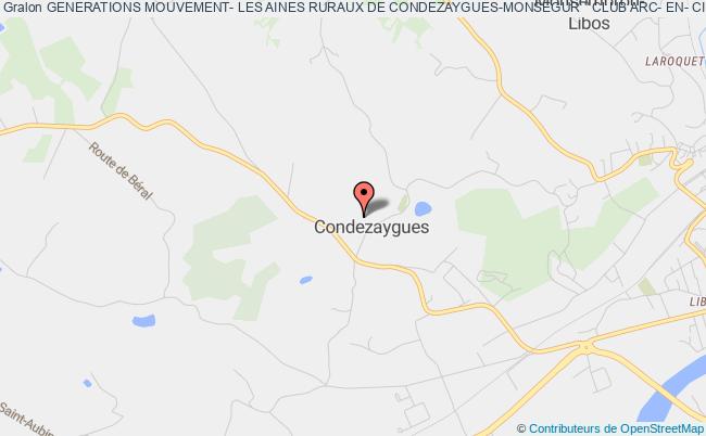 plan association Generations Mouvement- Les Aines Ruraux De Condezaygues-monsegur " Club Arc- En- Ciel " Condezaygues