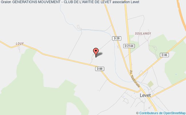 plan association GÉnÉrations Mouvement - Club De L'amitiÉ De Levet Levet