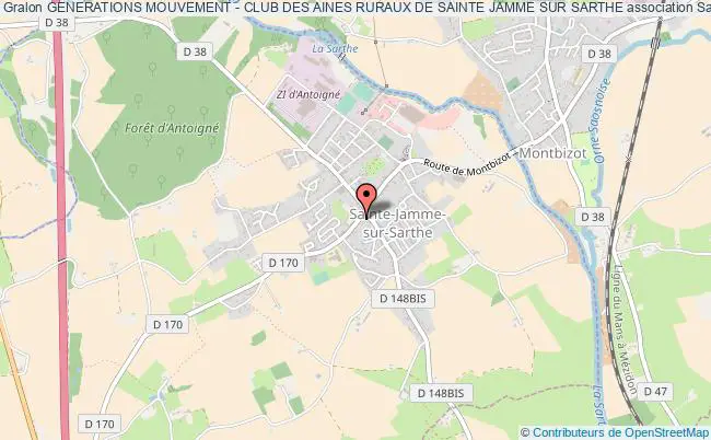 plan association Generations Mouvement - Club Des Aines Ruraux De Sainte Jamme Sur Sarthe Sainte-Jamme-sur-Sarthe