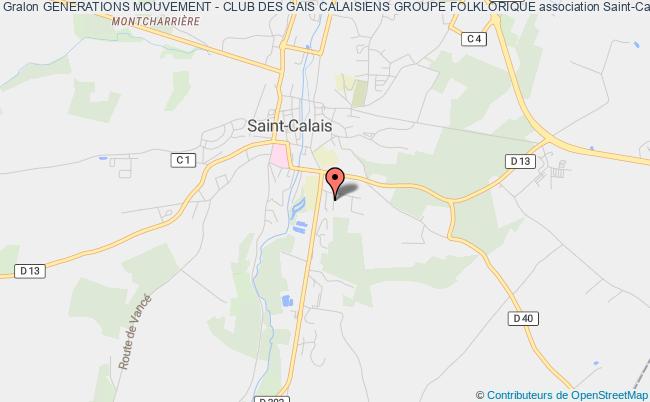 plan association Generations Mouvement - Club Des Gais Calaisiens Groupe Folklorique Saint-Calais