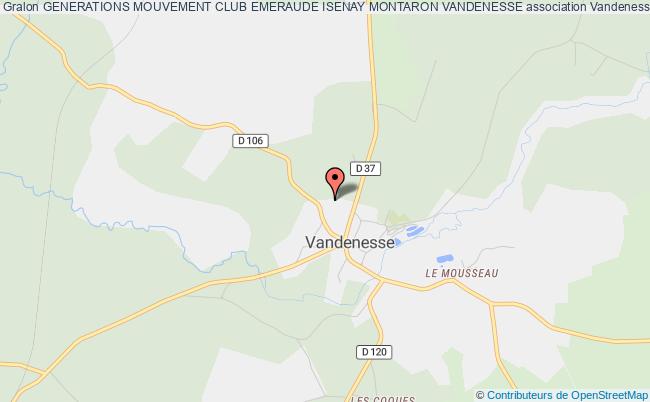 plan association Generations Mouvement Club Emeraude Isenay Montaron Vandenesse Vandenesse