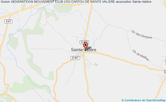 plan association Generations Mouvement Club Lou Cantou De Sainte Valiere Sainte-Valière
