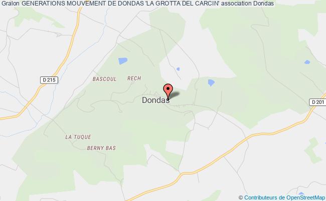 plan association Generations Mouvement De Dondas 'la Grotta Del Carcin' Dondas