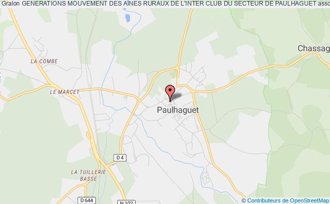 plan association Generations Mouvement Des Aines Ruraux De L'inter Club Du Secteur De Paulhaguet Paulhaguet