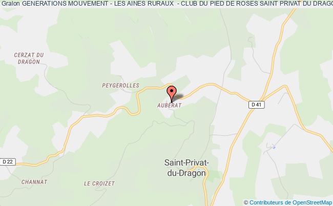 plan association Generations Mouvement - Les Aines Ruraux  - Club Du Pied De Roses Saint Privat Du Dragon Saint-Privat-du-Dragon