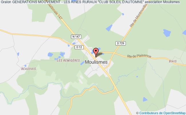 plan association Generations Mouvement - Les Aines Ruraux "club Soleil D'automne" Moulismes