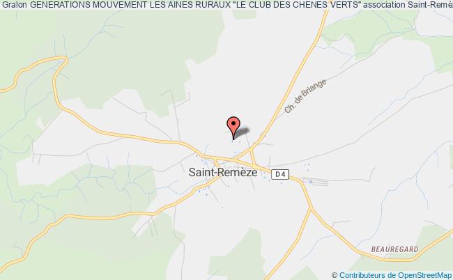 plan association Generations Mouvement Les Aines Ruraux "le Club Des Chenes Verts" Saint-Remèze