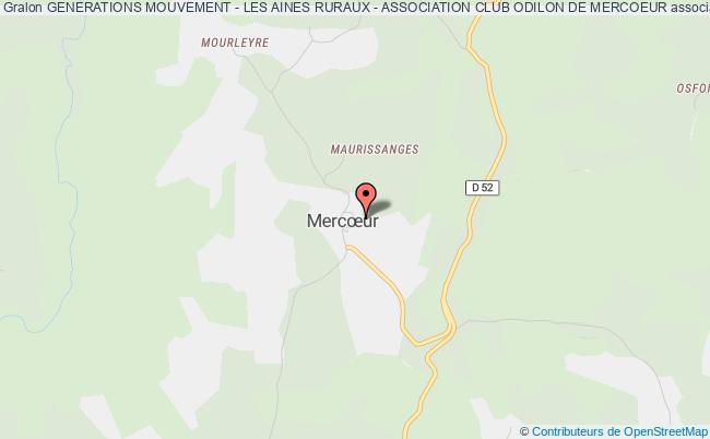 plan association Generations Mouvement - Les Aines Ruraux - Association Club Odilon De Mercoeur Mercoeur