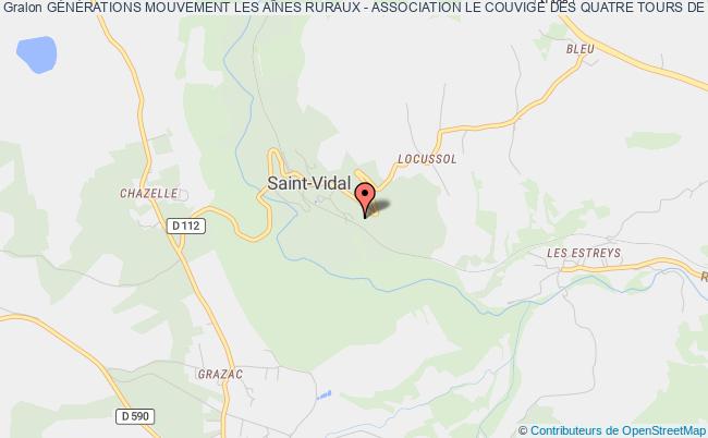 plan association GÉnÉrations Mouvement Les AÎnes Ruraux - Association Le Couvige Des Quatre Tours De Saint Vidal Saint-Vidal