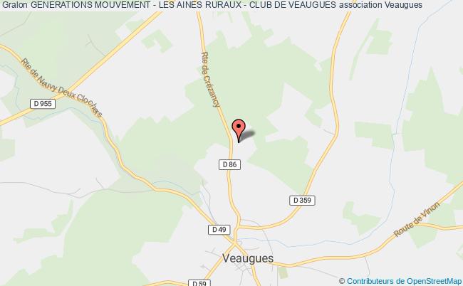 plan association Generations Mouvement - Les Aines Ruraux - Club De Veaugues Veaugues