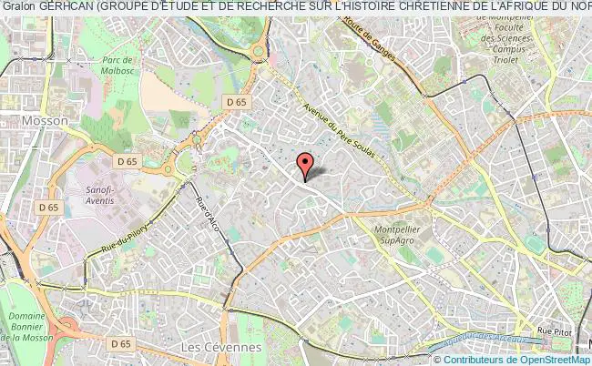 plan association Gerhcan (groupe D'etude Et De Recherche Sur L'histoire Chretienne De L'afrique Du Nord) Montpellier