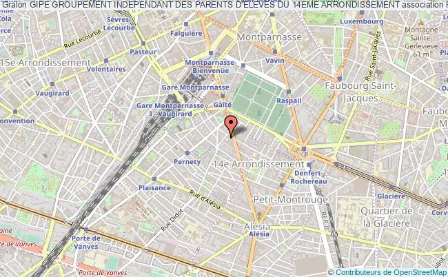 plan association Gipe Groupement Independant Des Parents D'eleves Du 14eme Arrondissement Paris