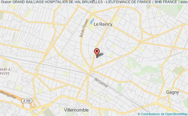 plan association Grand Bailliage Hospitalier De Hal Bruxelles - Lieutenance De France ( Bhb France ) Raincy